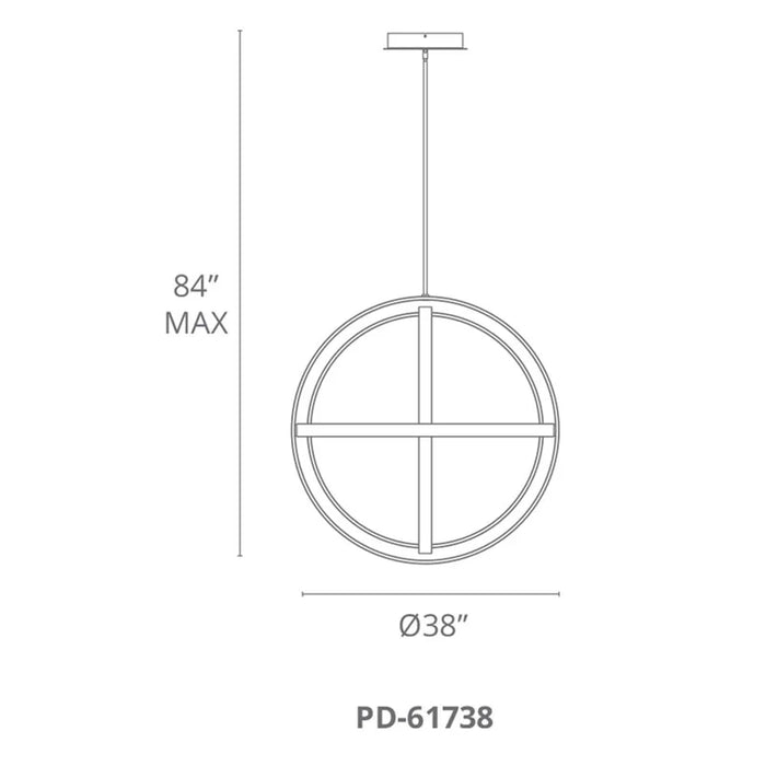 Modern Form “Kinetic” LED Titanium Chandelier (PD-61738-TT)
