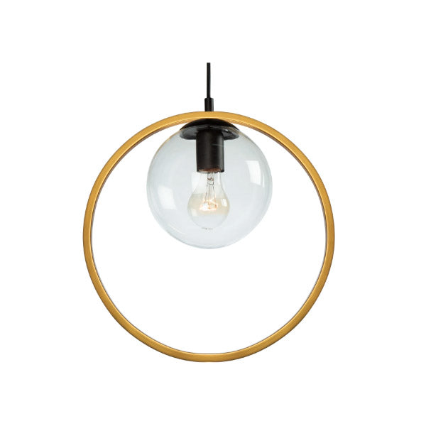 Artcraft Lugano 14" Wide Pendant Light Clear Globe Shade W Brass Ring