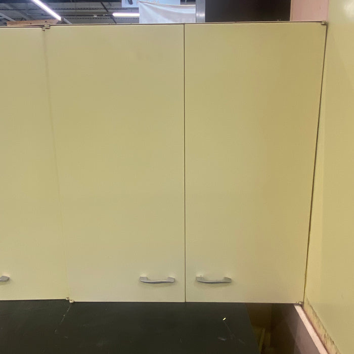 Vintage Yellow Metal Cabinet Set
