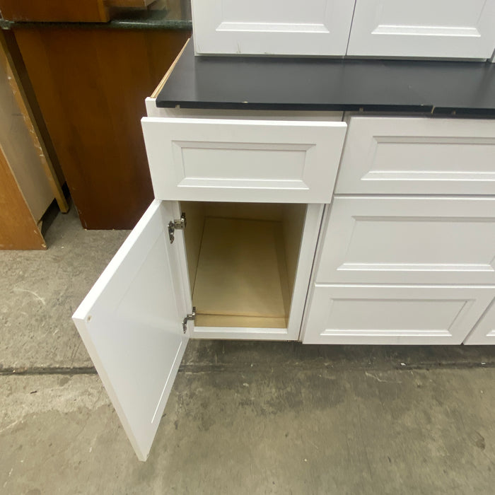 6-Piece White Paneled Kitchenette Cabinet Set
