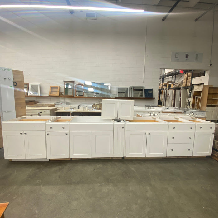 White "Shaker" Style Base Cabinet Set