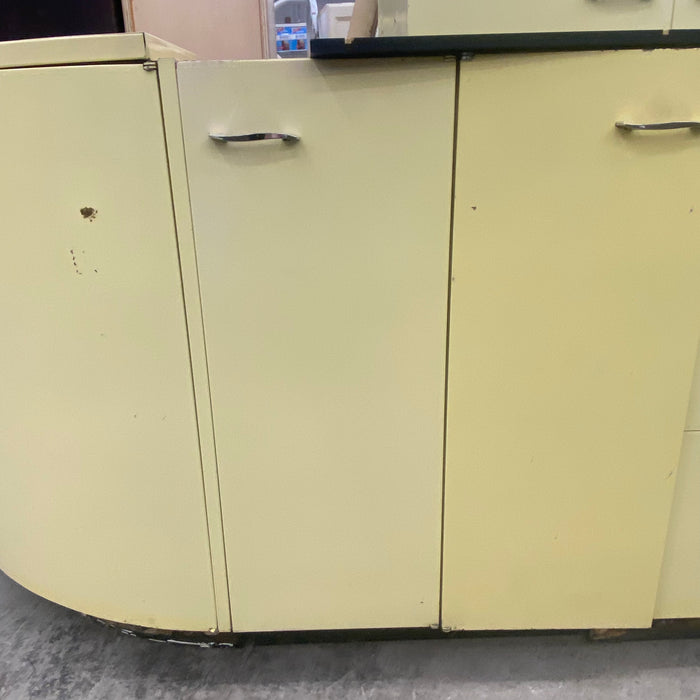 Vintage Yellow Metal Cabinet Set