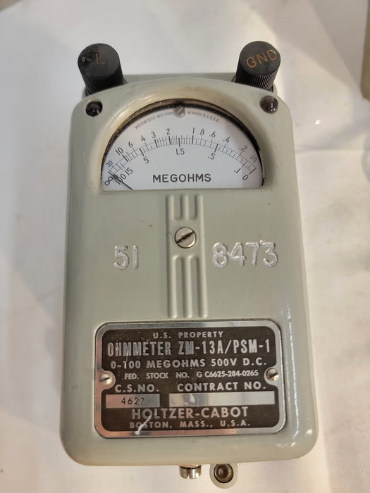 Antique Ohmmeter Army Military - HOLTZER-CABOT ZM-13A/PSM-1