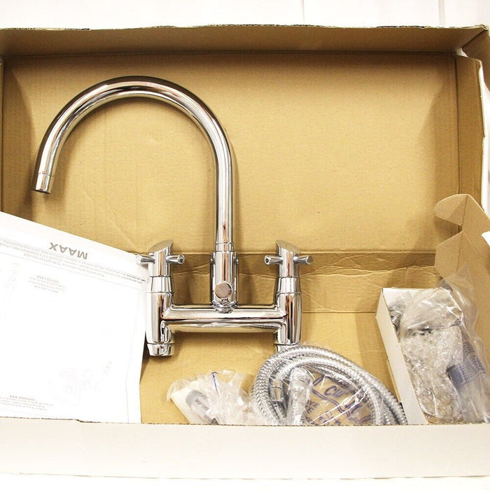 MAAX Bath Faucet kit w. Hand Shower Chrome Finish "Fjord" Polished Finish AS IS