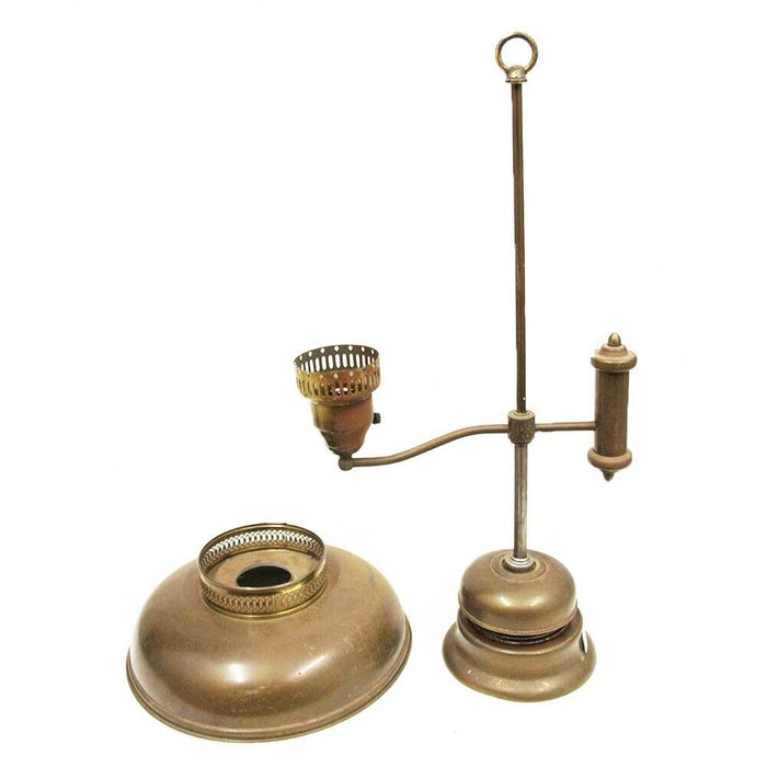 Antique Solid Brass Gas Lamp Converted Electric Lamp Parts Original Bell