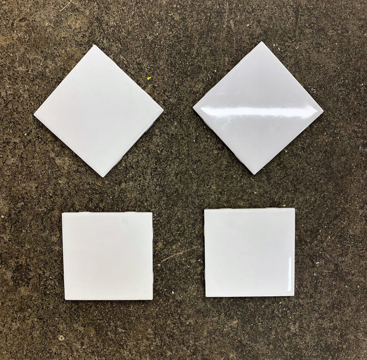 White Ceramic Tiles 4.25" Box of 12