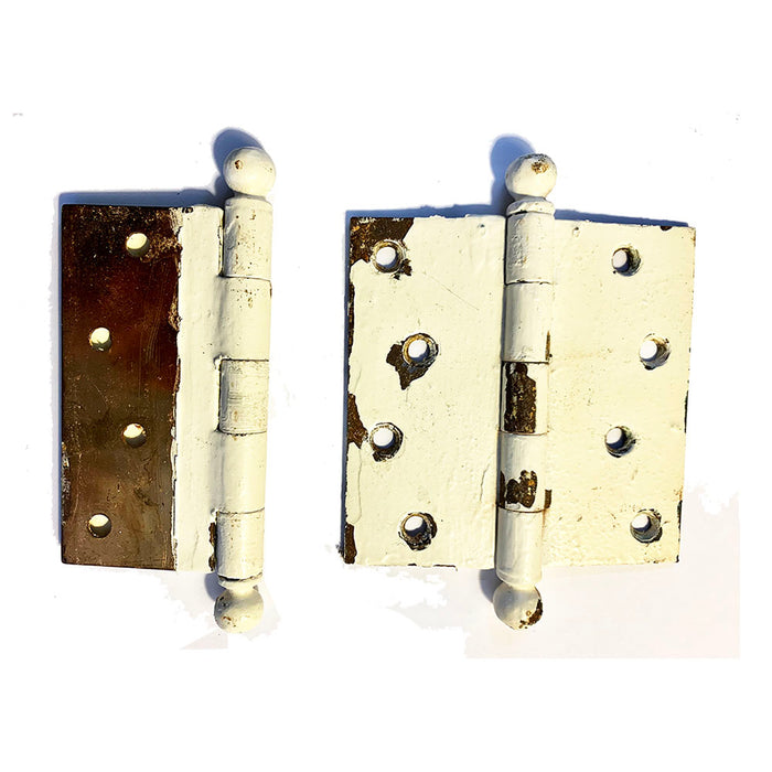 Antique Metal 4.5" Ball Top Hinges Sold as a Pair Stanley SW