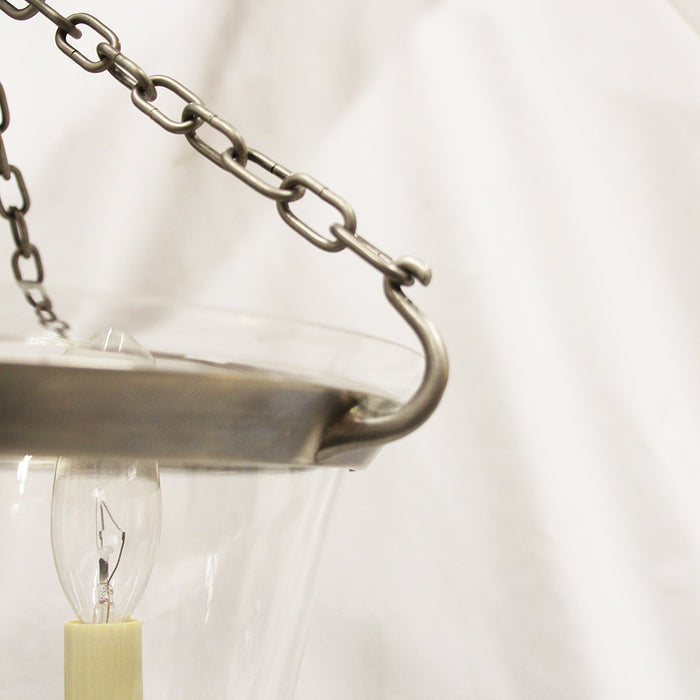 Visual Comfort Light Semi-Flush Bell Jar Lantern Satin Nickel Finish