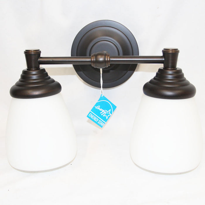Norwell Maison 2 Light Sconce Oil Rubbed Bronze Finish W White Shades