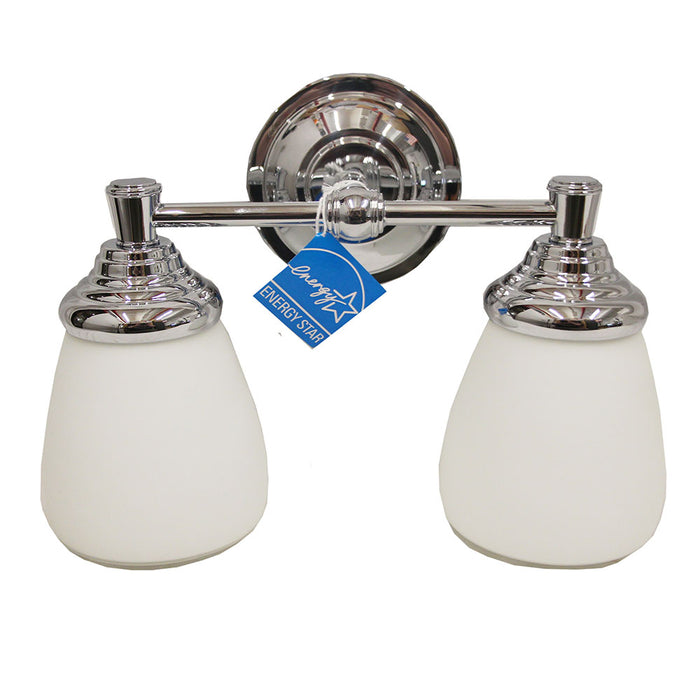 Norwell Maison 2 Light Wall Sconce Polished Chrome Frosted Glass Shades