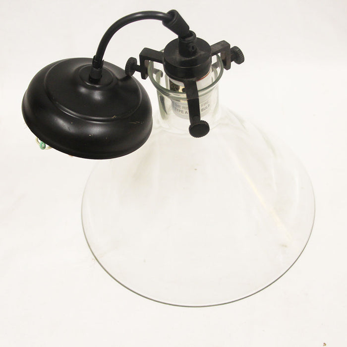 Visual Comfort Semi Flush Pendant Beaker Light Glass & Oil Rubbed Bronze Finish
