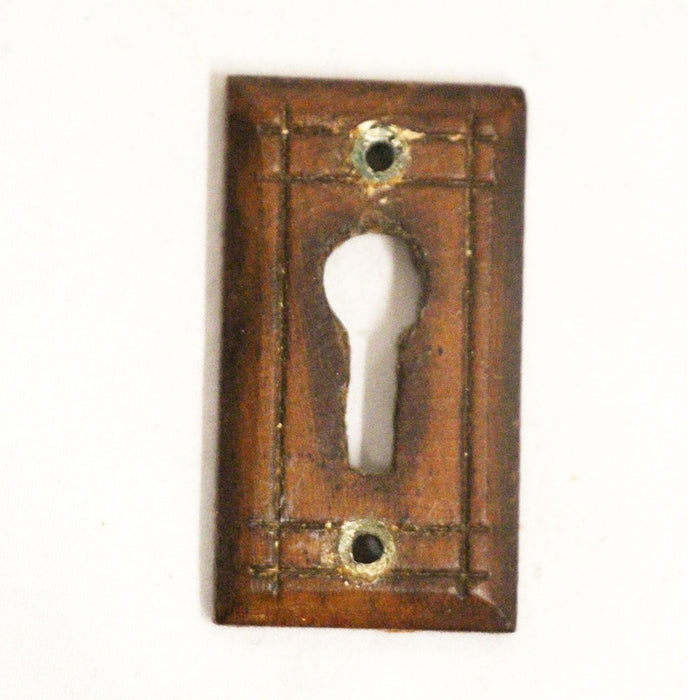 Antique Carved Wooden Key Cover Craftsman Door Hardware