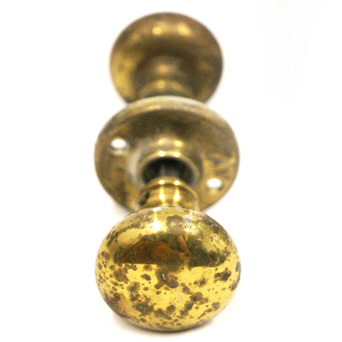 Antique Brass Corbin Door Knob on 1/4" Spindle w Privacy Latch Rosette