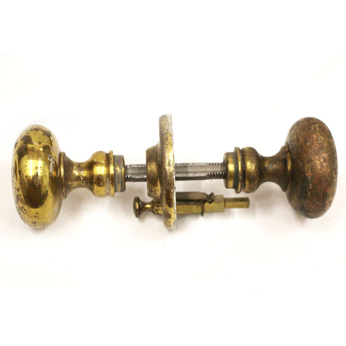 Antique Brass Corbin Door Knob on 1/4" Spindle w Privacy Latch Rosette