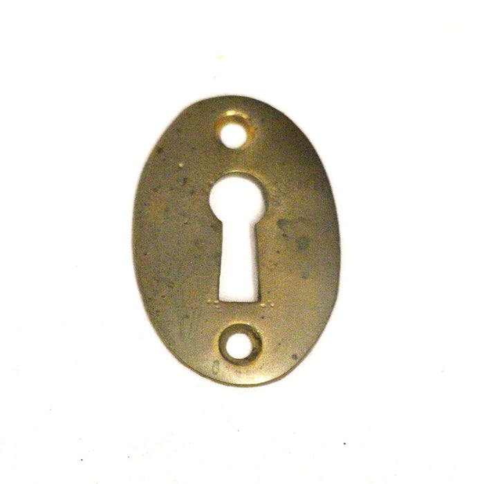 Antique solid brass oval key cover 1 5/8 x 1 Door Hardware