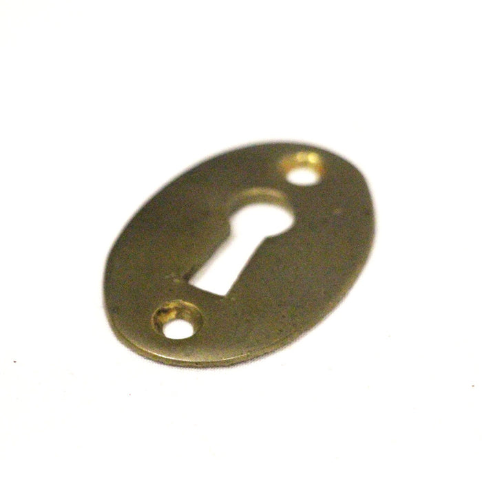 Antique solid brass oval key cover 1 5/8 x 1 Door Hardware
