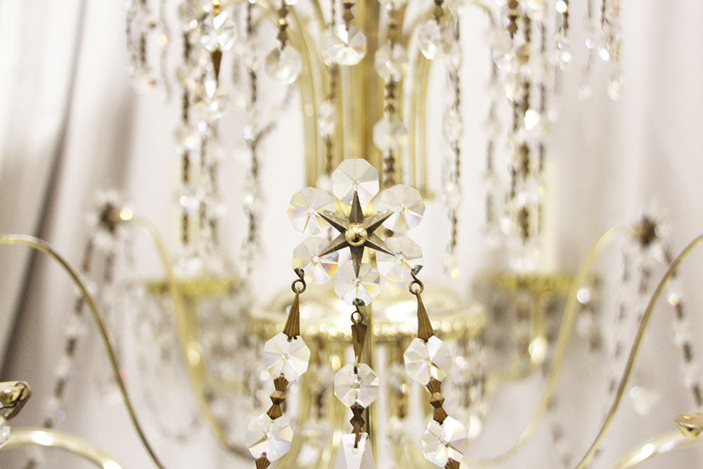 Vintage Schonbeck Chandelier Empire Candelabra Style Crystal 6 Light