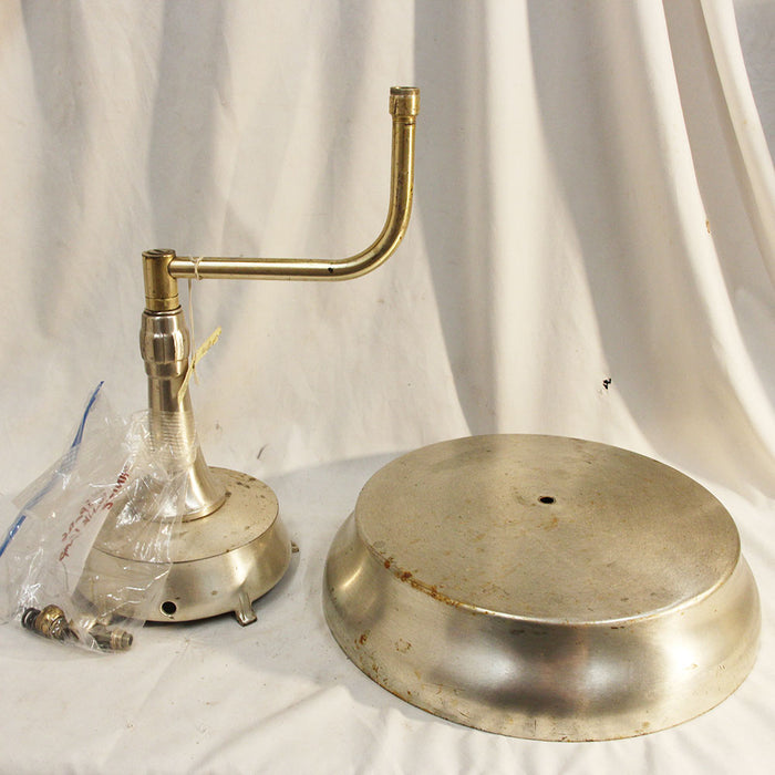 Antique Colonial Premier Brushed Metal Banker's lamp parts Deco Industrial