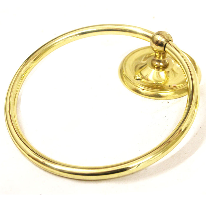 6" Solid Brass Towel Ring Bright Brass Finish Wall Mounted Harrow & Ives