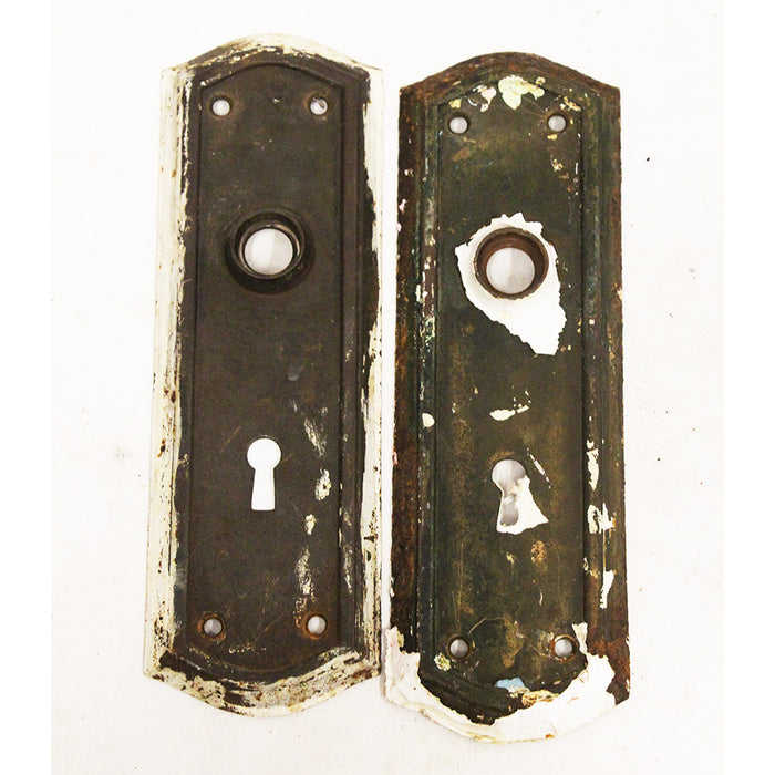 Pair of Antique Victorian Design Door Plates Salvaged Ornate Design