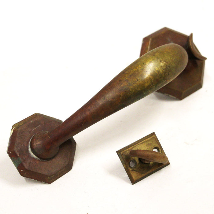 Antique Brass Door Lever Octagon Corbin Door Hardware w Thumb Latch