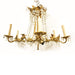 Antique 6 Light Brass Chandelier 