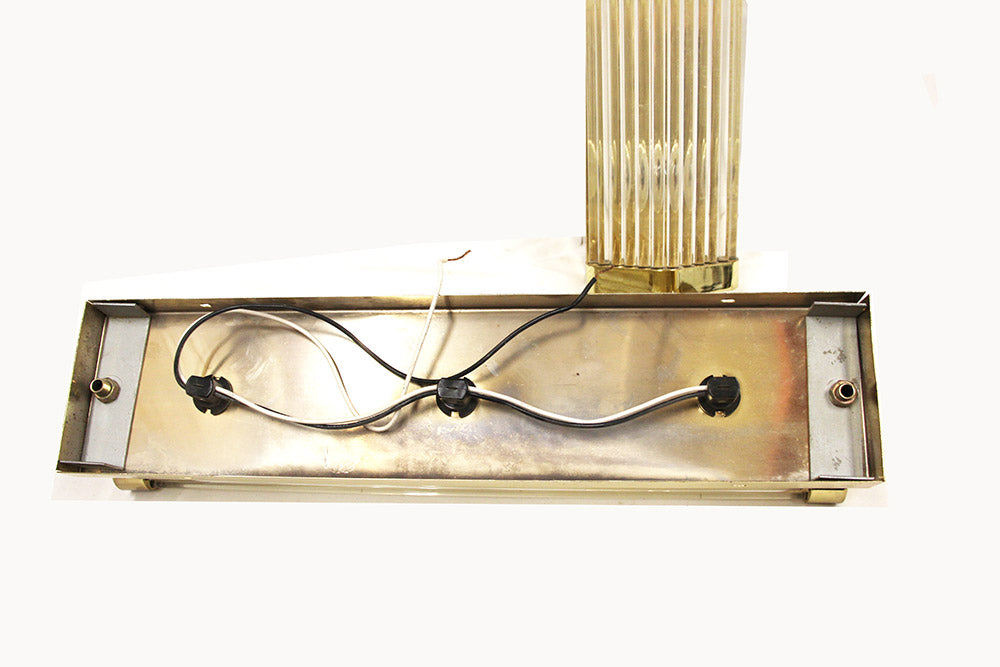 Art Deco Wall Sconces w Glass Rods Brass Finish