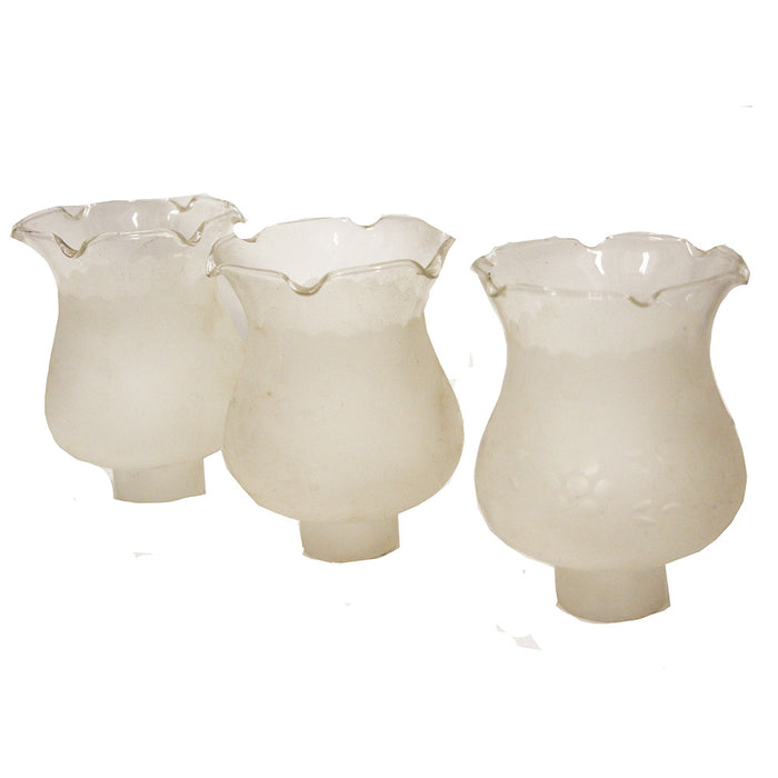 Set of 3 Frosted Glass Sconce Fitter Shades 