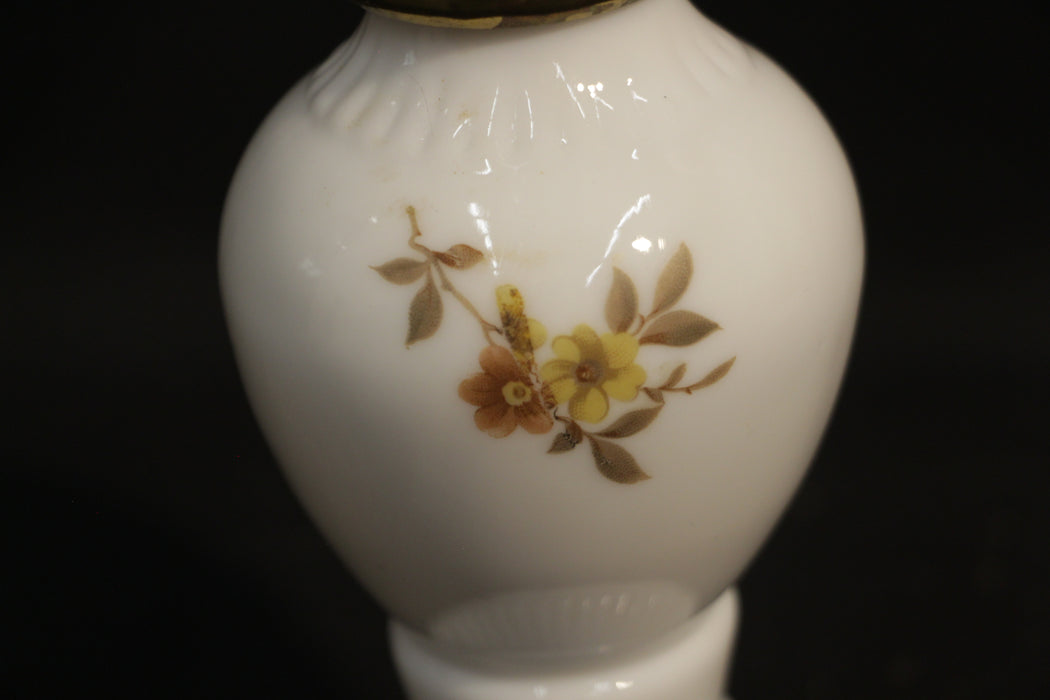 Vintage Milk Glass Accent Lamp Floral Design