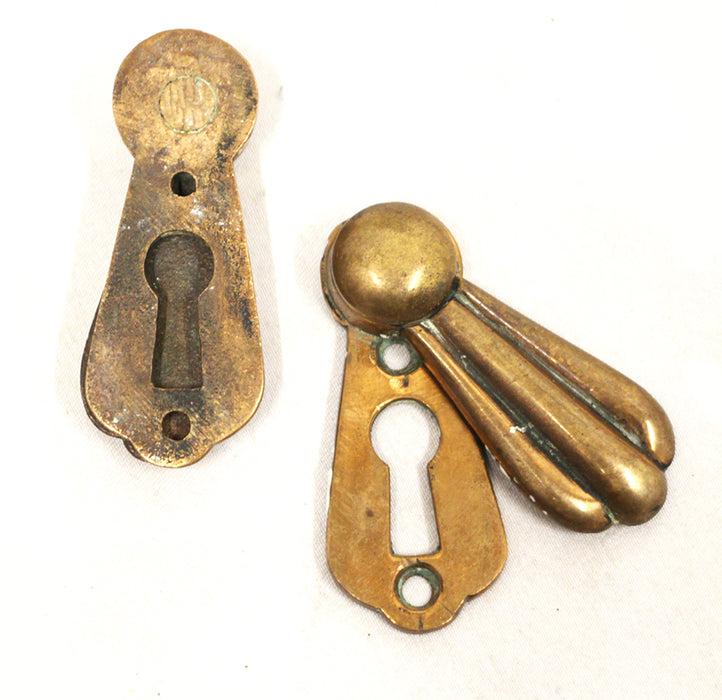 Antique Solid Bronze Swinging Key Cover Escutcheon Shell Design Door Hardware SINGLE