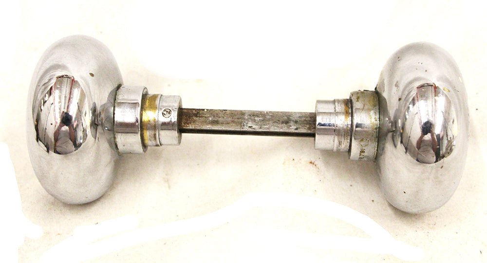 Antique Chrome Door knob on Rectangular Spindle Passage Door Hardware