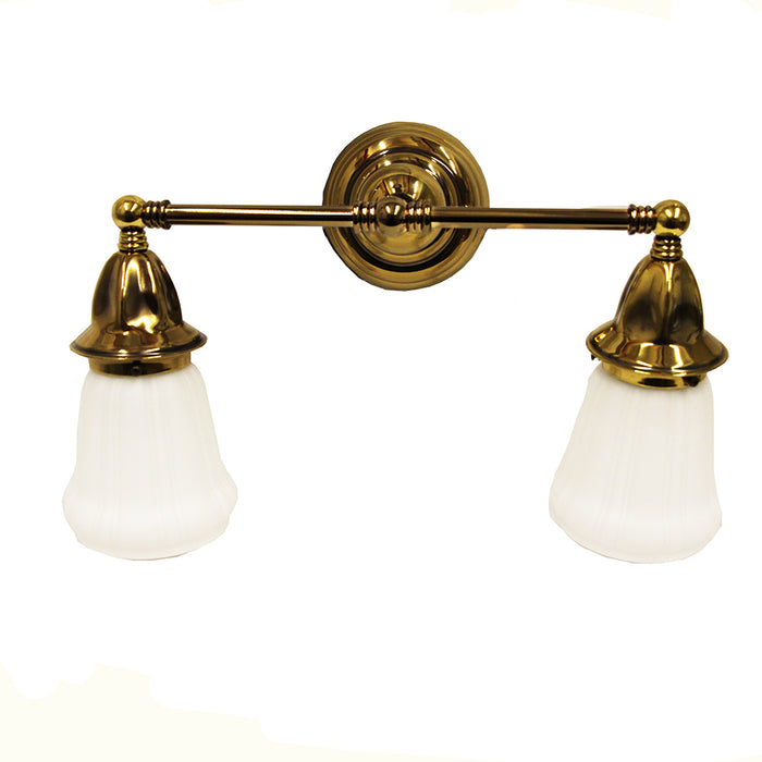 Minka Lavery Double Light Wall Sconce Frosted White Glass Shades