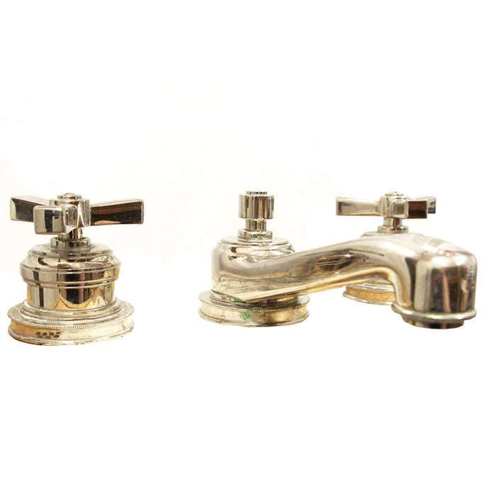 Aero Low Profile Three Hole Deck Mounted Lavatory Faucet with Metal Cross Handles PARTS ONLY