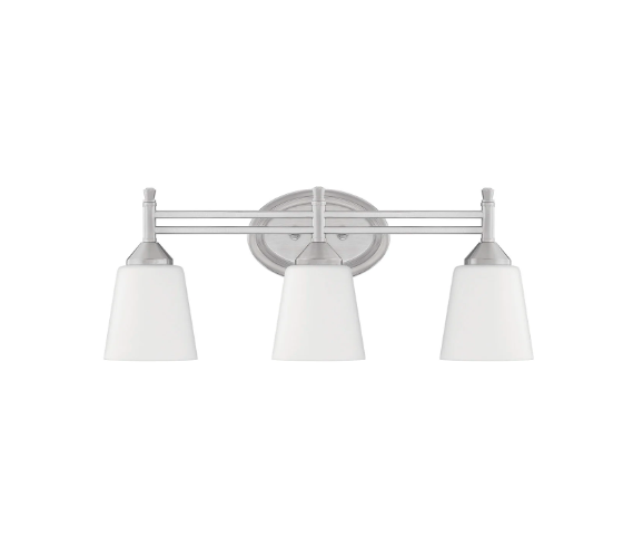 Quoizel Billingsley 3 Light 22" Wide Bathroom Vanity Light with Frosted Glass Shades