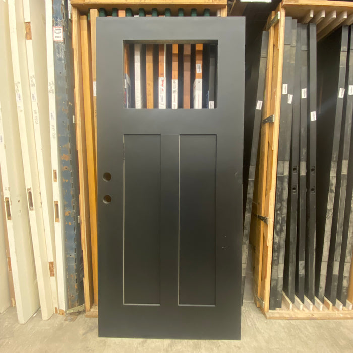Black Exterior Craftsman Style Door No Glass