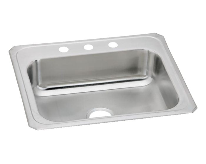 Elkay Celebrity Stainless Steel 25" x 22" x 7" 3-Hole Single Bowl Drop-in Sink