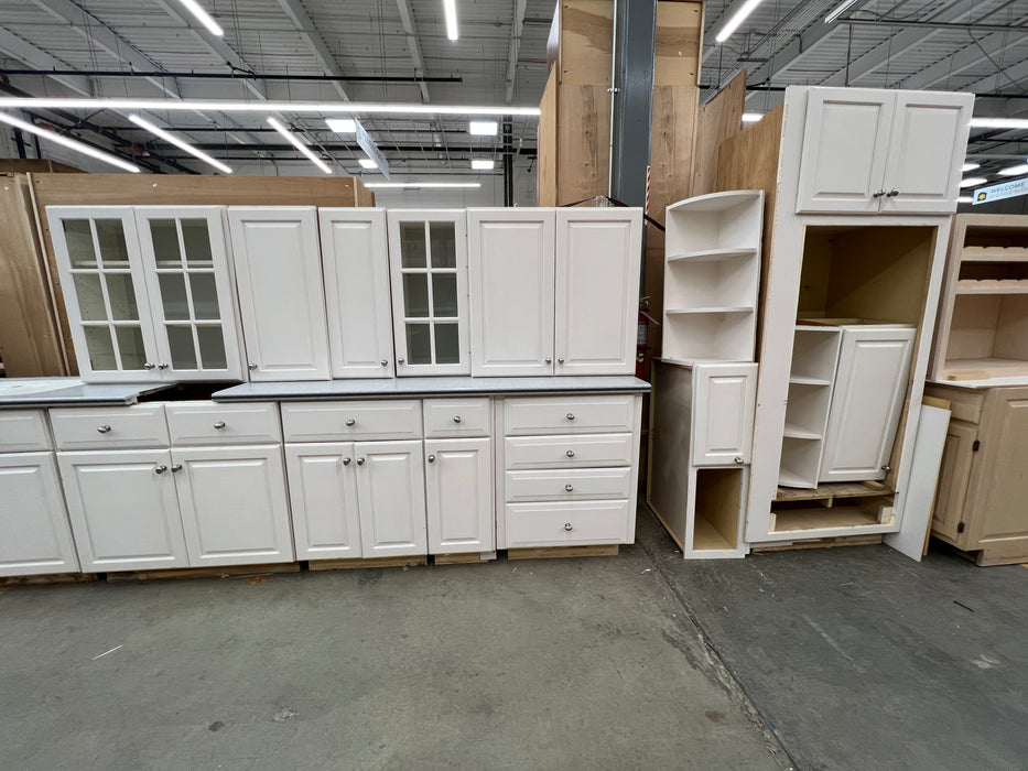Classic White Raised Panel Cabinet Set