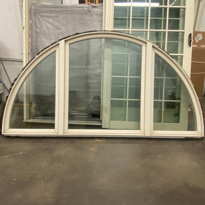 Half Round 3-Pane Picture Window, Wood with Aluminum Clad Exterior