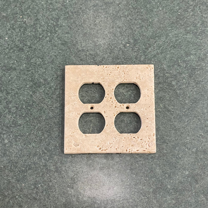 Stone 4-Outlet Switch Plate in Lt Walnut