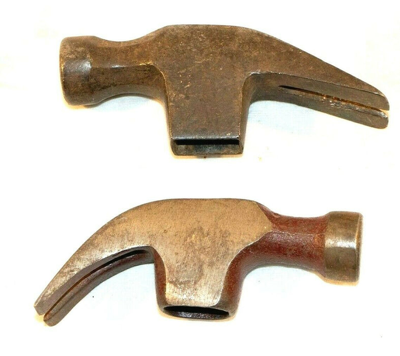 Antique Claw Hammer Heads Only Lot of 2 Tool Parts