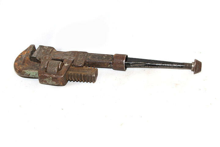 Antique Pipe Wrench Size 10 Trimo Drop Forged Steel