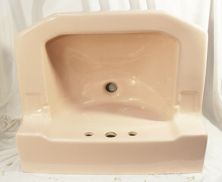 Vintage Kohler Sink Pink Porcelain Retro Design No Faucets Bathroom Lavatory