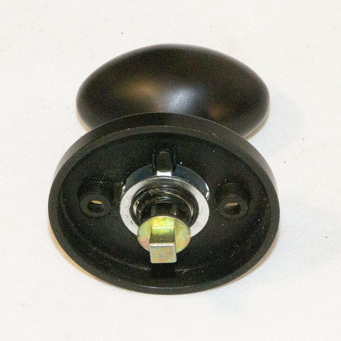 Period Oval Door Knob Spring Loaded Brushed Bronze Finish SINGLE