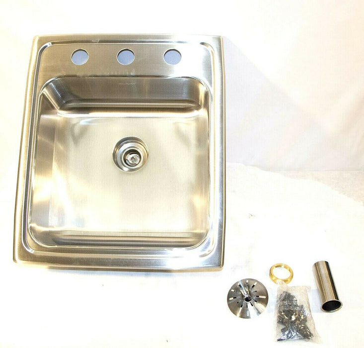 Elkay Drop in Kitchen Sink Stainless Steel Perfect Drain 3 Hole IN BOX
