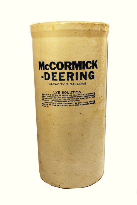 Mccormick-Deering Lye Solution Pottery Container Vintage Memorabilia Crock