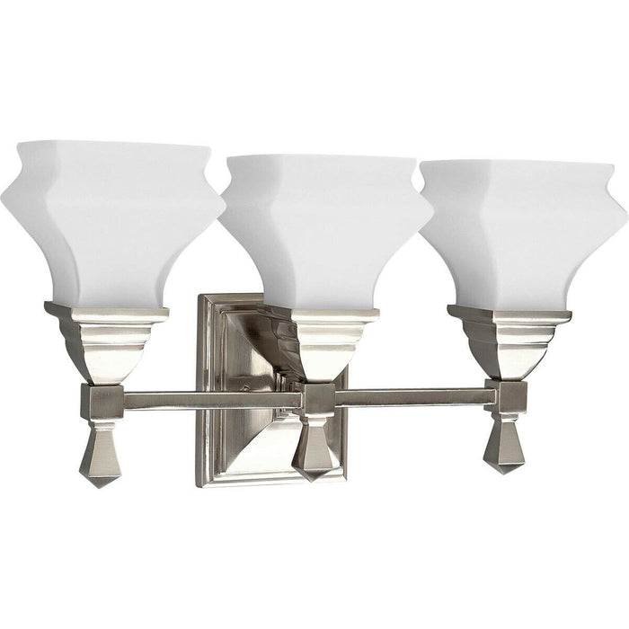 Progress Lighting 3 Light Bratenahl Wall Sconce w Brushed Nickel & Frosted Glass