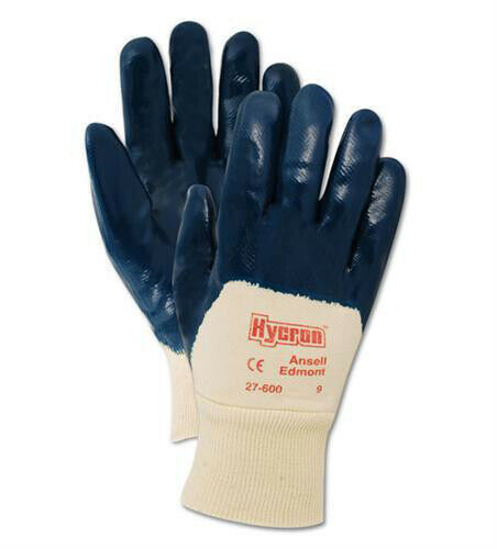 ANSELL Hycron Safety Gloves Blue Nitrile Coated Jersey Work & Cut Level 1 Pair