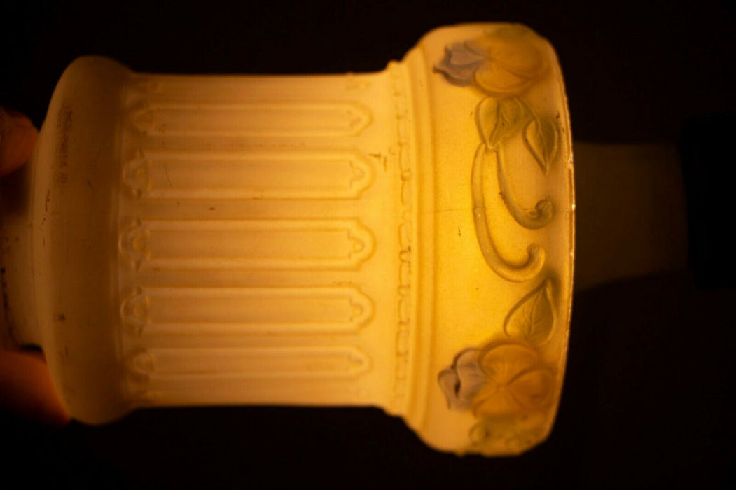 Vintage Embossed Column Lampshade for Antique Lighting Floral Pattern
