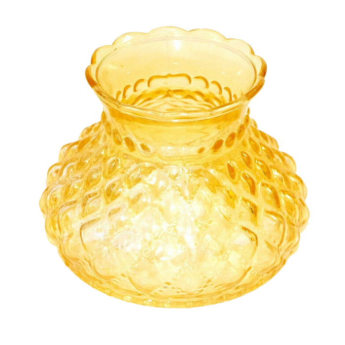Vintage Fenton Glass Lampshade Orange Quilted Gas Lamp Antique Lighting