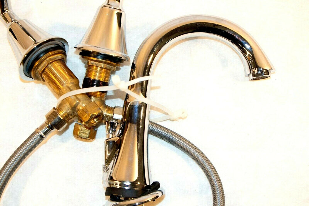 Widespread Faucet w. Lever Handles Bathroom Taps + Drain American Standard